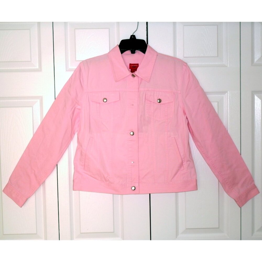Chaps Pink Jean Jacket, Large